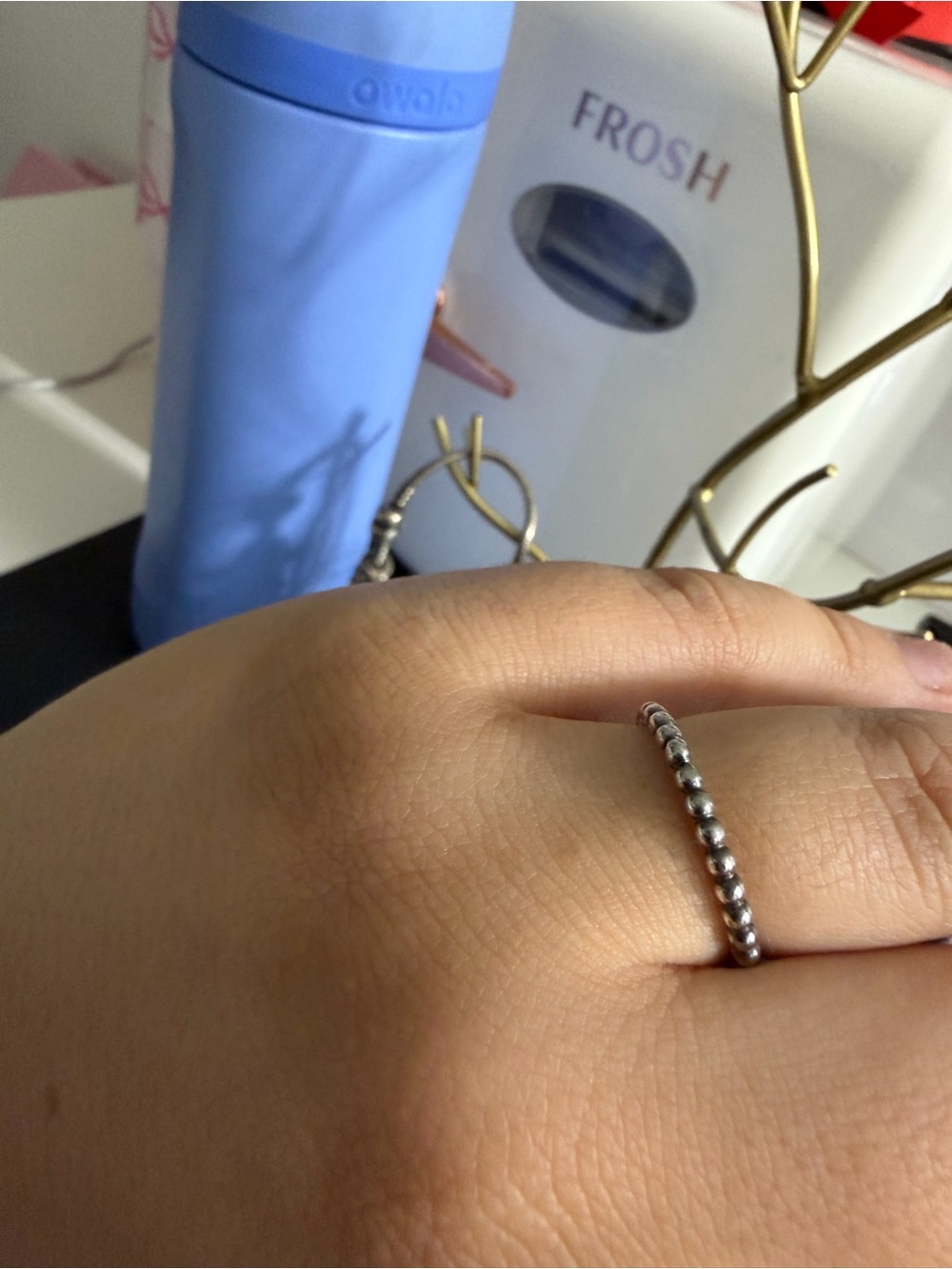 Pandora Silver Beaded Stack Ring